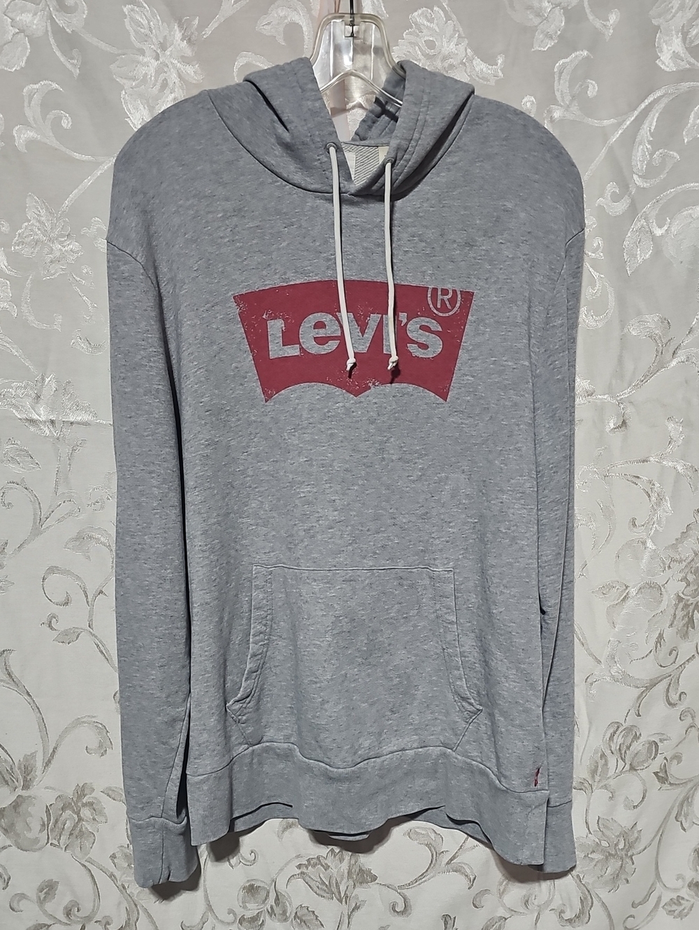 Levi's Gray Pullover Hoodie with Red Logo P2p21 L28
